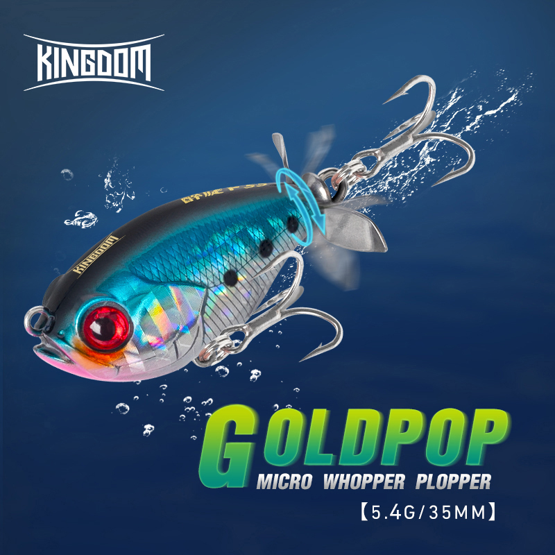 Fishing Lure Popper - Kingdom-Leurre flottant rigide à hélice, appât