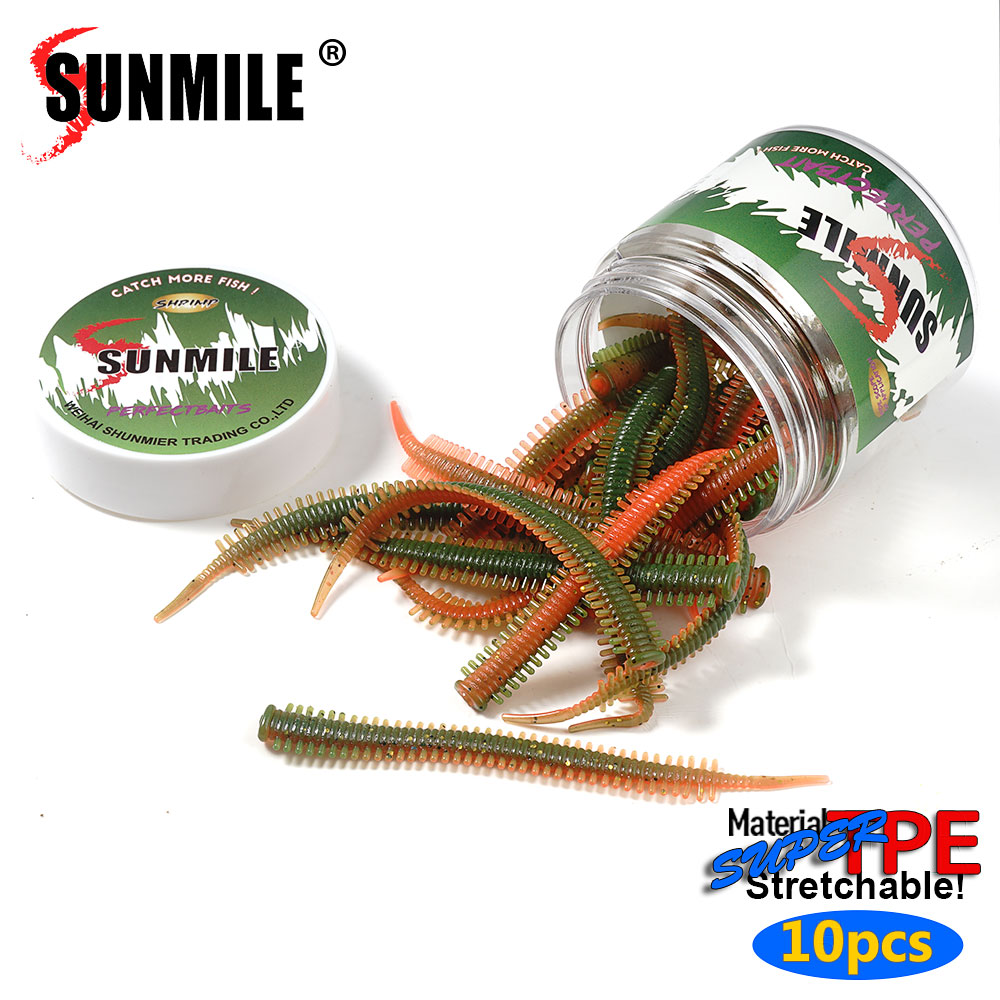 Fishing Lure Soft Plastic - SUNMILE 10 leurres souples en silicone
