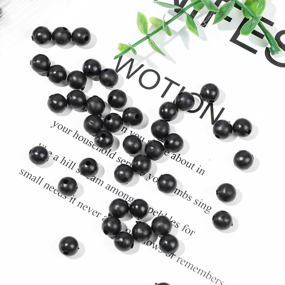 Fishing Lure Soft Plastic - Perles de pêche noires rondes souples