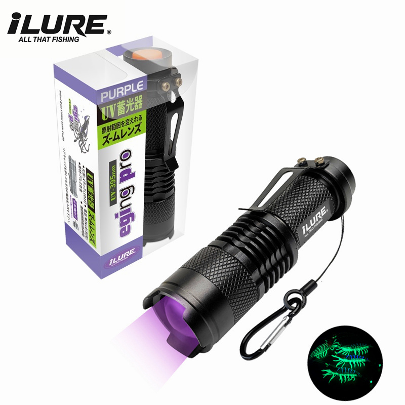 Fishing Lure Jig - Mini lampe de poche UV 395nm,