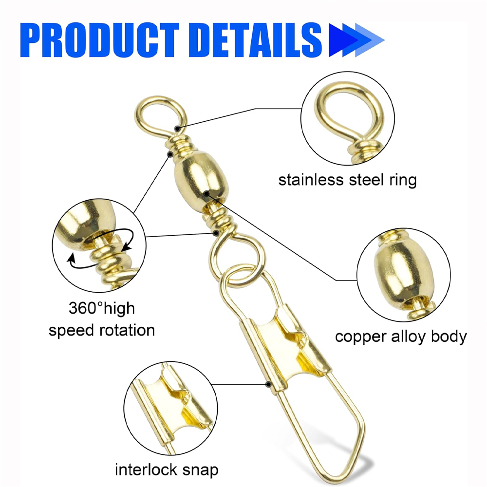 Baril de pêche pivotant en or  - Fishing Lure Accessories avis et prix