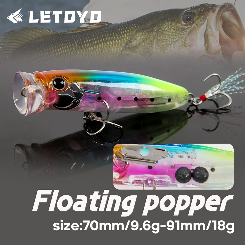 LETOYO 9.6g/18g flottant Poppe - Fishing Lure Popper avis et prix