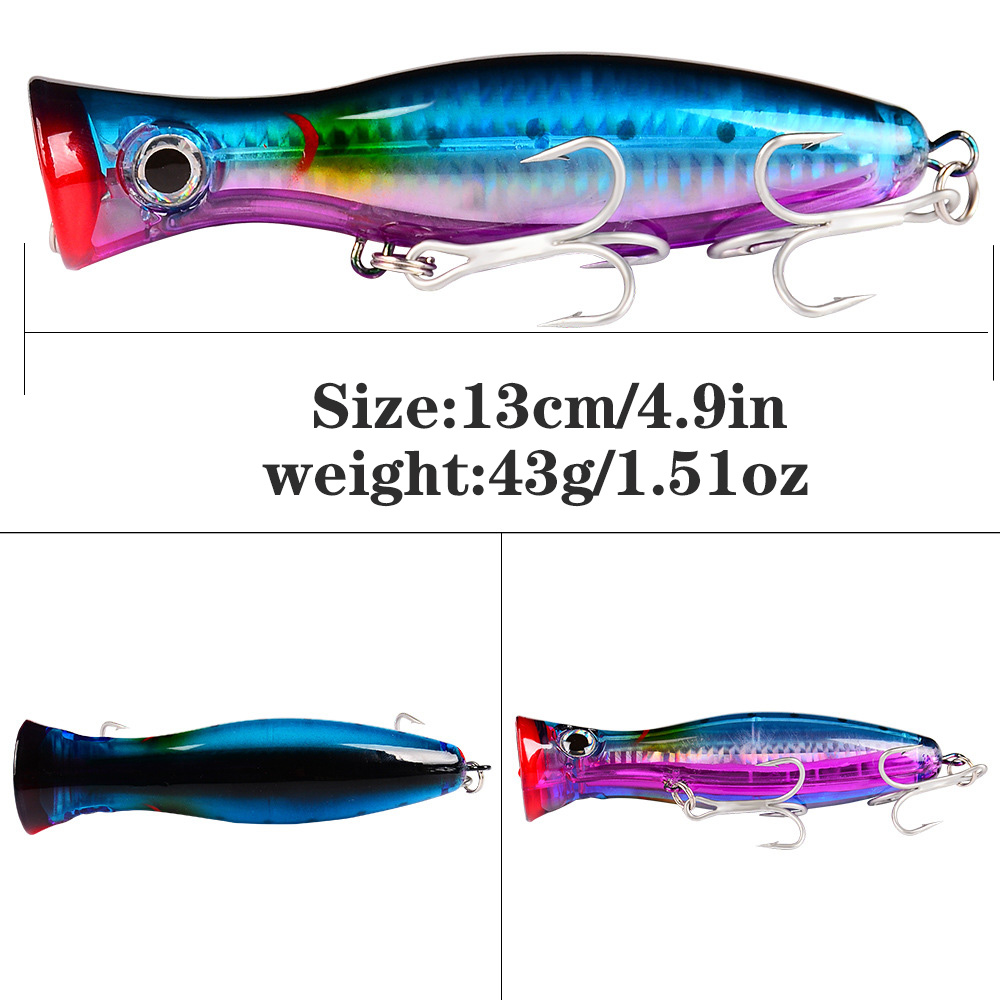 PROBEROS 1pc 13cm 43g Leurre d - Fishing Lure Popper avis et prix