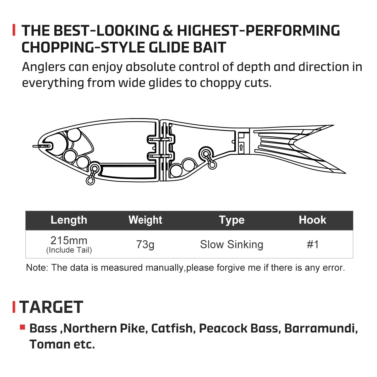 Noeby 215mm 73gAmata Glide Swi - Fishing Lure Swimbait avis et prix